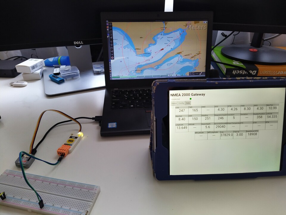 OpenCPN on Laptop via USB and MFD on Android via WiFi